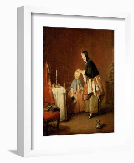 The Morning Toilet-Jean-Baptiste Simeon Chardin-Framed Giclee Print