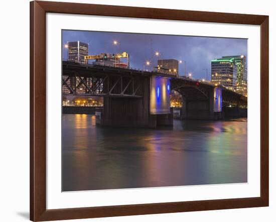 The Morrison Bridge over the Willamette River, Portland, Oregon, USA-William Sutton-Framed Photographic Print