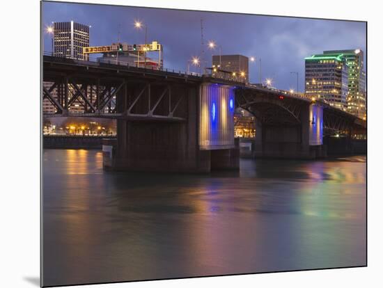 The Morrison Bridge over the Willamette River, Portland, Oregon, USA-William Sutton-Mounted Photographic Print