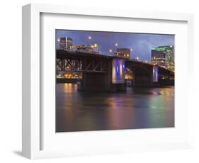 The Morrison Bridge over the Willamette River, Portland, Oregon, USA-William Sutton-Framed Photographic Print