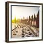 The Moscow Kremlin and Road Traffic Nearby, Russia. Filtred Image.-Roman Sigaev-Framed Photographic Print