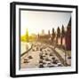 The Moscow Kremlin and Road Traffic Nearby, Russia. Filtred Image.-Roman Sigaev-Framed Photographic Print