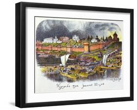 The Moscow Kremlin at the Time of Tsar Ivan III the Great, 1921-Apollinary Vasnetsov-Framed Giclee Print