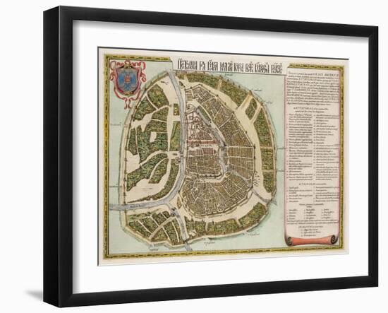 The Moscow Kremlin Map of the 16th Century (Castellum Urbis Moskva), 1662-Willem Janszoon Blaeu-Framed Giclee Print