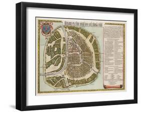 The Moscow Kremlin Map of the 16th Century (Castellum Urbis Moskva), 1662-Willem Janszoon Blaeu-Framed Giclee Print