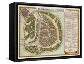 The Moscow Kremlin Map of the 16th Century (Castellum Urbis Moskva), 1662-Willem Janszoon Blaeu-Framed Stretched Canvas