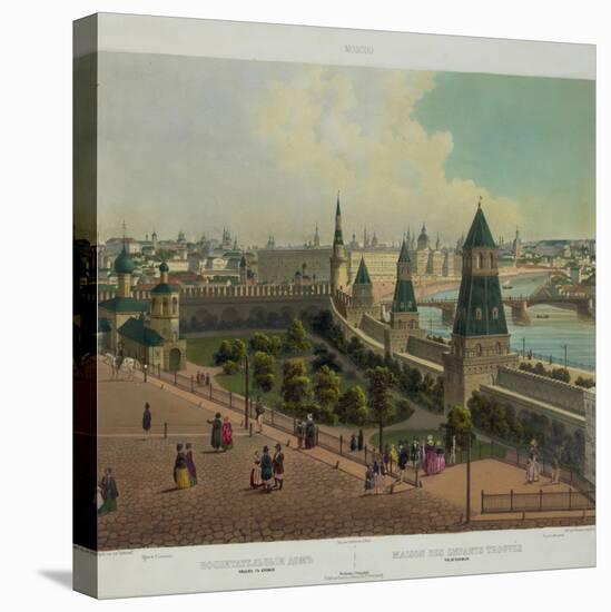The Moscow Orphanage (From a Panoramic View of Moscow in 10 Part), Ca 1848-Philippe Benoist-Stretched Canvas