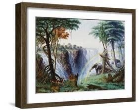 The Mosi-O-A-Tunya (Smoke Resounding) or Victoria Falls, Zambesi River, 1874-Thomas Baines-Framed Giclee Print