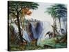 The Mosi-Oa-Tunya (The Smoke That Thunders) or Victoria Falls, Zambesi River-Thomas Baines-Stretched Canvas