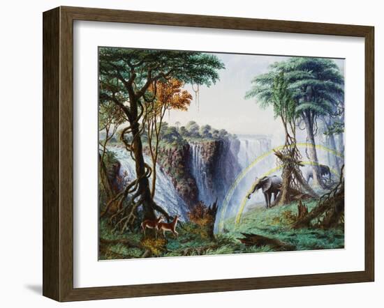 The Mosi-Oa-Tunya (The Smoke That Thunders) or Victoria Falls, Zambesi River-Thomas Baines-Framed Giclee Print