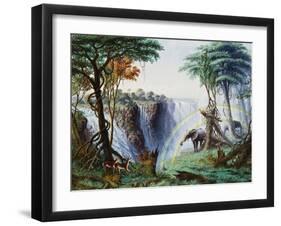 The Mosi-Oa-Tunya (The Smoke That Thunders) or Victoria Falls, Zambesi River-Thomas Baines-Framed Giclee Print