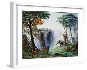 The Mosi-Oa-Tunya (The Smoke That Thunders) or Victoria Falls, Zambesi River-Thomas Baines-Framed Giclee Print