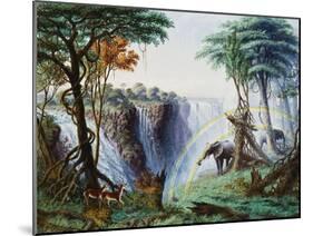 The Mosi-Oa-Tunya (The Smoke That Thunders) or Victoria Falls, Zambesi River-Thomas Baines-Mounted Giclee Print
