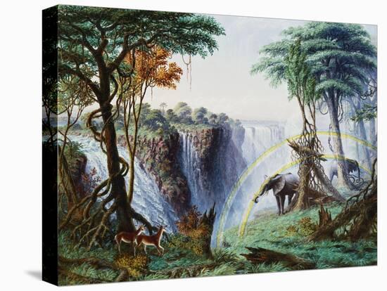 The Mosi-Oa-Tunya (The Smoke That Thunders) or Victoria Falls, Zambesi River-Thomas Baines-Stretched Canvas