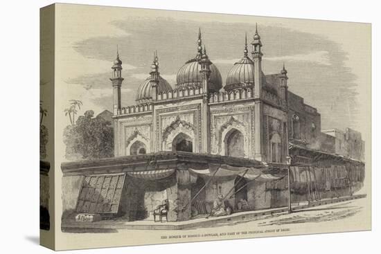 The Mosque of Roshun-A-Dowlah, and Part of the Principal Street of Delhi-Richard Principal Leitch-Stretched Canvas