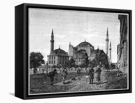 The Mosque of Santa Sophia, Constantinople, 1900-null-Framed Stretched Canvas