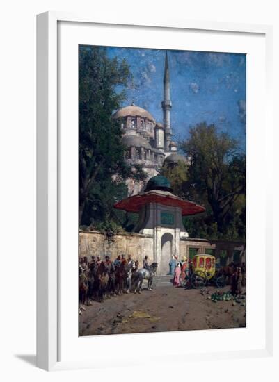 The Mosque of Sultan Achmet, Constantinople-Alberto Pasini-Framed Art Print