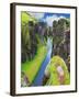 The Most Picturesque Canyon Fjadrargljufur and the Shallow Creek, Which Flows along the Bottom of T-kavram-Framed Photographic Print