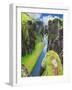 The Most Picturesque Canyon Fjadrargljufur and the Shallow Creek, Which Flows along the Bottom of T-kavram-Framed Photographic Print