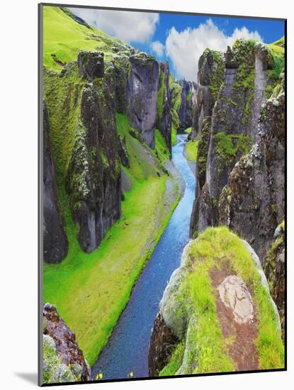 The Most Picturesque Canyon Fjadrargljufur and the Shallow Creek, Which Flows along the Bottom of T-kavram-Mounted Photographic Print