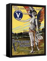 The Most Popular Button in America - Buy Victory Bonds Poster-Arnold Binger-Framed Stretched Canvas