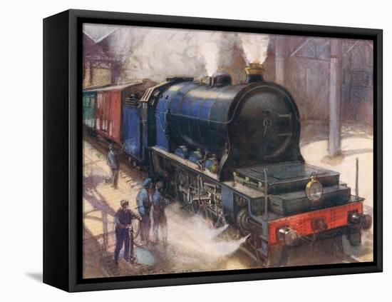 The Most Powerful Locomotive in Europe-Harry Brooker-Framed Stretched Canvas