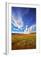 The Most Well-Known of the World Geyser in Yellowstone National Park - Old Faithful.-kavram-Framed Photographic Print