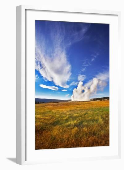 The Most Well-Known of the World Geyser in Yellowstone National Park - Old Faithful.-kavram-Framed Photographic Print