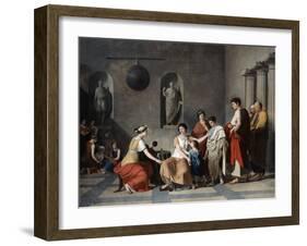 The Mother of the Gracchi, C1780-Joseph Benoit Suvee-Framed Giclee Print