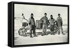 'The Motor Party (Left to right - Lashly, B.C. Day, Lieut. Evans, Hooper)', October 1911, (1913)-Herbert Ponting-Framed Stretched Canvas