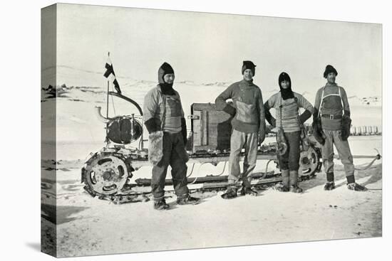 'The Motor Party (Left to right - Lashly, B.C. Day, Lieut. Evans, Hooper)', October 1911, (1913)-Herbert Ponting-Stretched Canvas