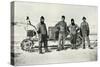 'The Motor Party (Left to right - Lashly, B.C. Day, Lieut. Evans, Hooper)', October 1911, (1913)-Herbert Ponting-Stretched Canvas