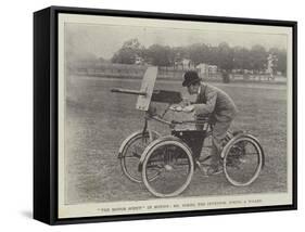 The Motor Scout in Motion, Mr Simms, the Inventor, Firing a Volley-null-Framed Stretched Canvas