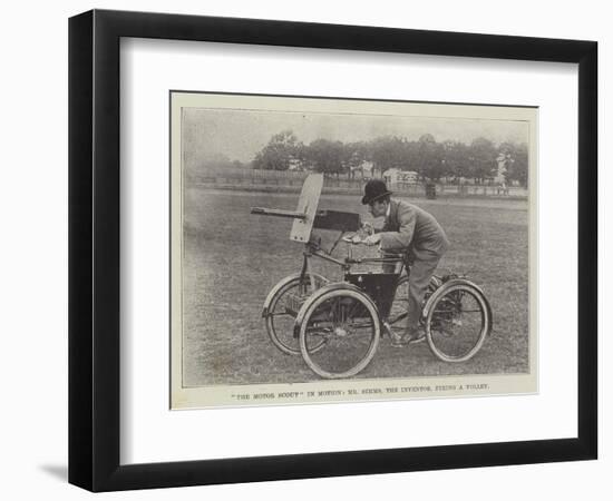 The Motor Scout in Motion, Mr Simms, the Inventor, Firing a Volley-null-Framed Giclee Print