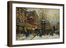 The Moulin Rouge, Paris-Eugene Galien-Laloue-Framed Giclee Print