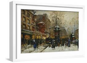 The Moulin Rouge, Paris-Eugene Galien-Laloue-Framed Giclee Print