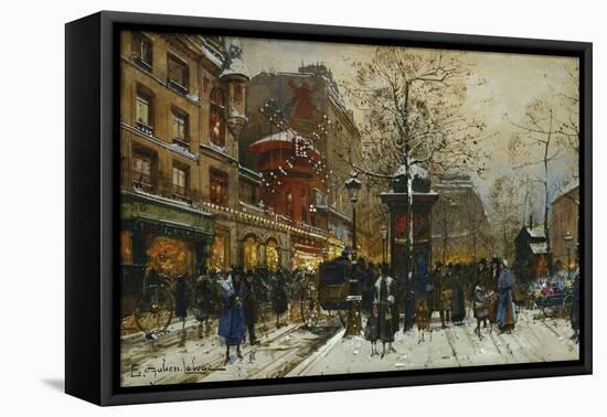 The Moulin Rouge, Paris-Eugene Galien-Laloue-Framed Stretched Canvas