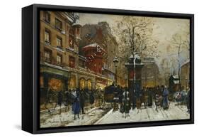 The Moulin Rouge, Paris-Eugene Galien-Laloue-Framed Stretched Canvas