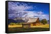 The Moulton Barn on Mormon Row, Grand Teton National Park, Wyoming, USA.-Russ Bishop-Framed Stretched Canvas