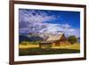 The Moulton Barn on Mormon Row, Grand Teton National Park, Wyoming, USA.-Russ Bishop-Framed Photographic Print