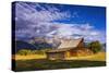 The Moulton Barn on Mormon Row, Grand Teton National Park, Wyoming, USA.-Russ Bishop-Stretched Canvas