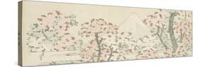 The Mount Fuji with Cherry Trees in Bloom-Katsushika Hokusai-Stretched Canvas