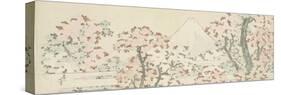 The Mount Fuji with Cherry Trees in Bloom-Katsushika Hokusai-Stretched Canvas