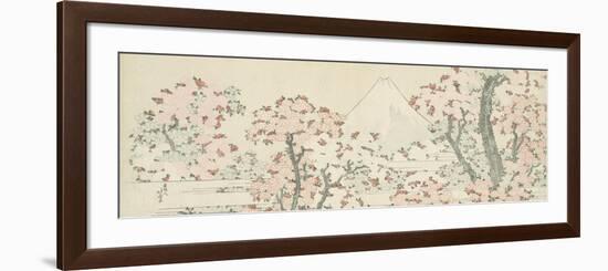 The Mount Fuji with Cherry Trees in Bloom-Katsushika Hokusai-Framed Premium Giclee Print