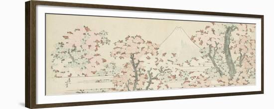 The Mount Fuji with Cherry Trees in Bloom-Katsushika Hokusai-Framed Premium Giclee Print