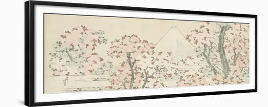 The Mount Fuji with Cherry Trees in Bloom-Katsushika Hokusai-Framed Premium Giclee Print