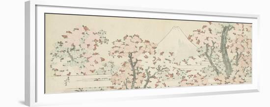 The Mount Fuji with Cherry Trees in Bloom-Katsushika Hokusai-Framed Premium Giclee Print