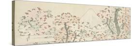 The Mount Fuji with Cherry Trees in Bloom-Katsushika Hokusai-Stretched Canvas