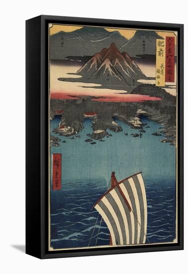 The Mount Inasa in Nagasaki, Hizen Province, May 1856-Utagawa Hiroshige-Framed Stretched Canvas