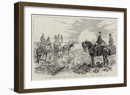 The Mountain Mule Battery, Lately Formed at Aldershot, in Action on Caesar's Camp-Alfred Chantrey Corbould-Framed Giclee Print